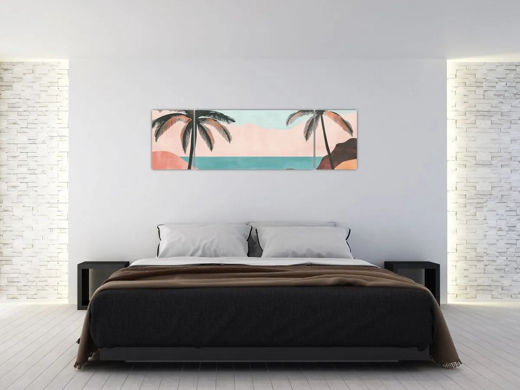 Obraz - Palmy nad morzem (170x50 cm)