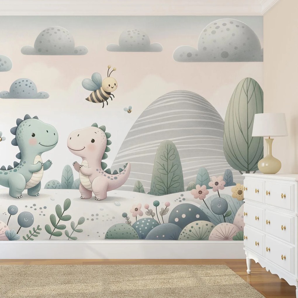 Fototapeta - Szczęśliwe dinozaury (196x136 cm)