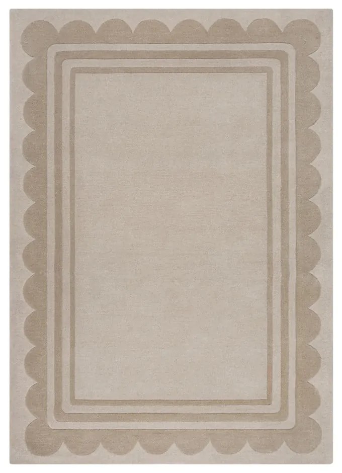 Naturalny wełniany dywan tkany ręcznie 120x170 cm Lois Scallop – Flair Rugs