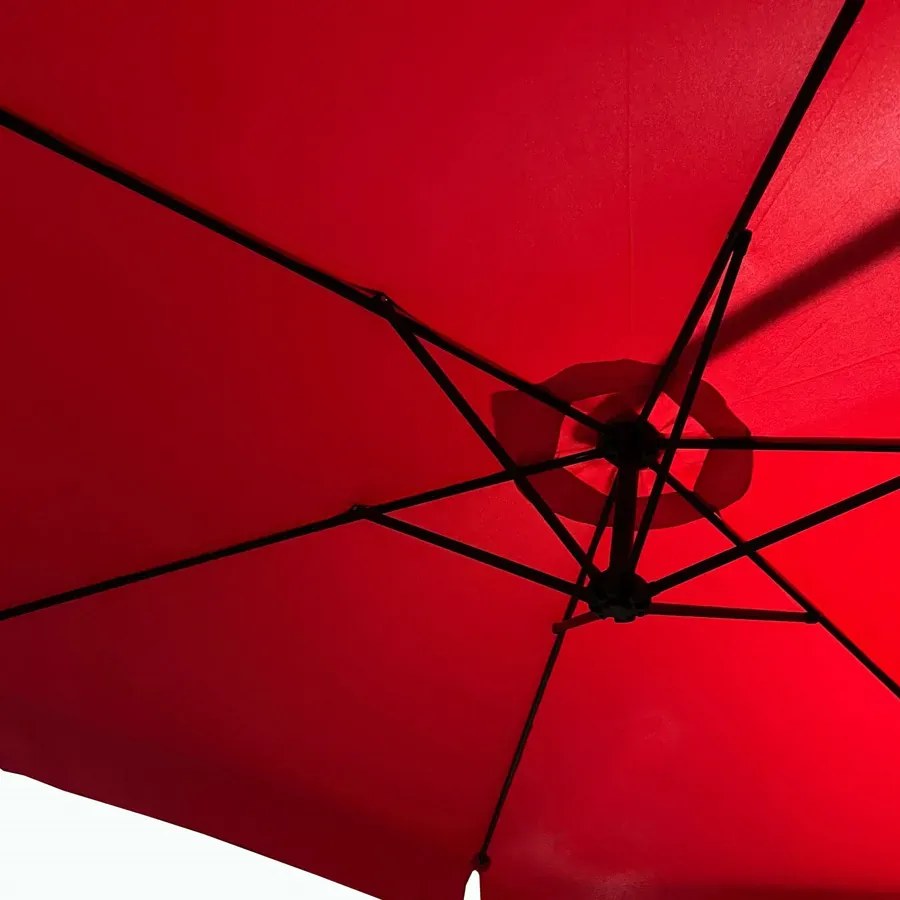 Czerwony parasol ogrodowy na wysięgniku - Epis