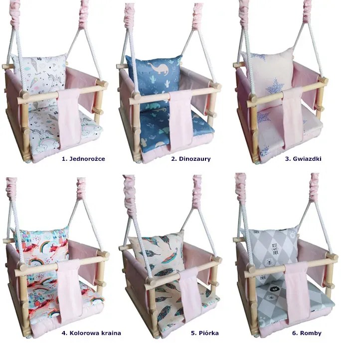 Dziecięca huśtawka rosnąca 6 wzorów L2-H69