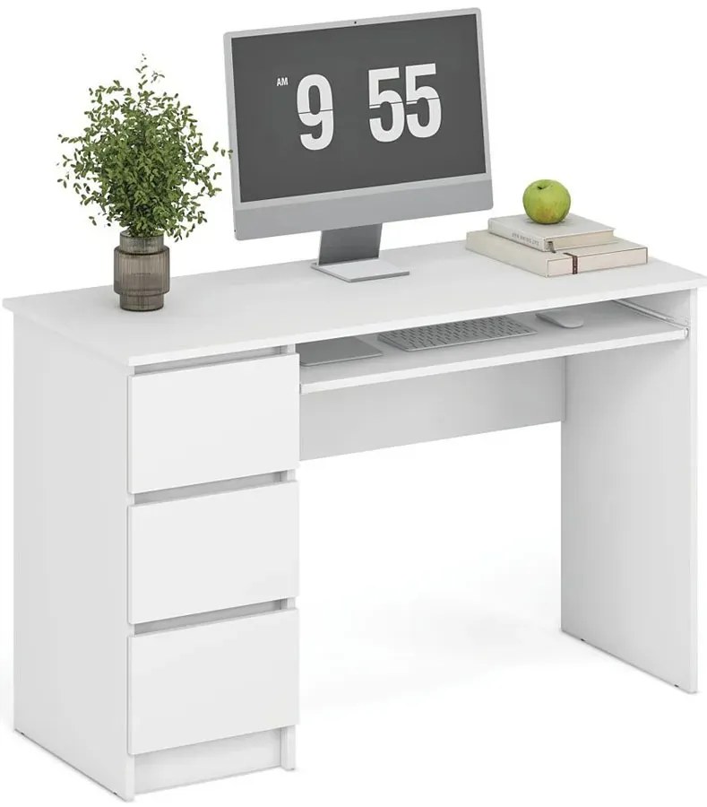 Białe nowoczesne biurko do pracy E8-C19