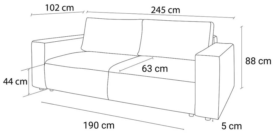 Jasnoniebieska sztruksowa rozkładana sofa 245 cm Nihad – Bobochic Paris