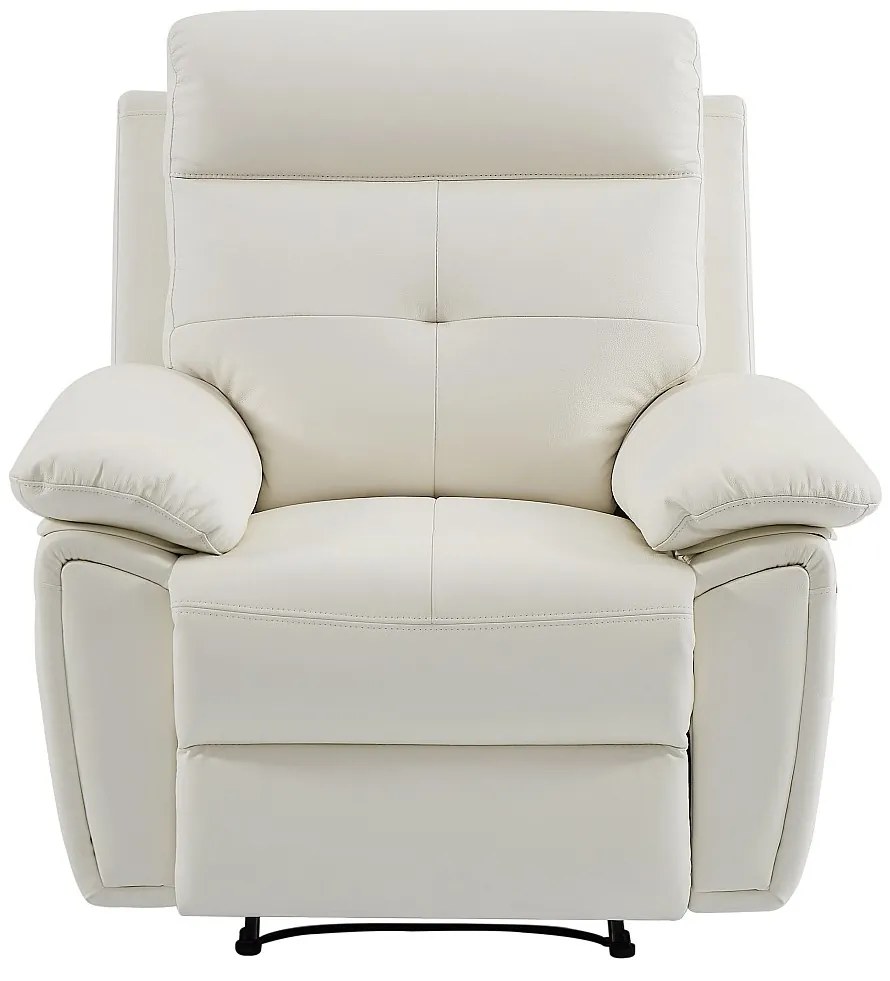 Fotel z funkcją relax z białej skóry – VINETA