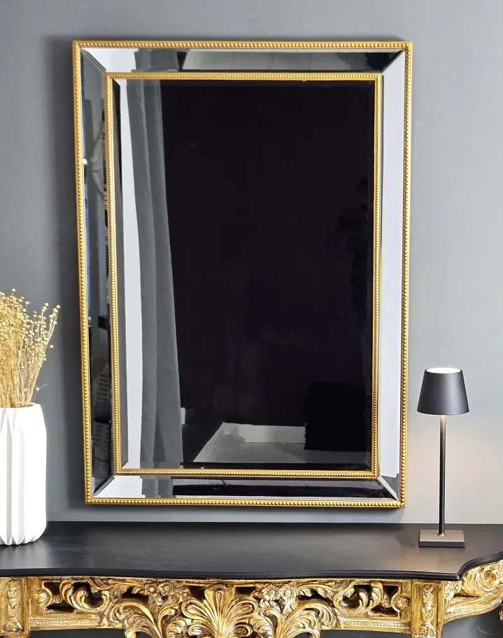 Lustro w lustrzanej ramie, kolor złoty 104x74cm