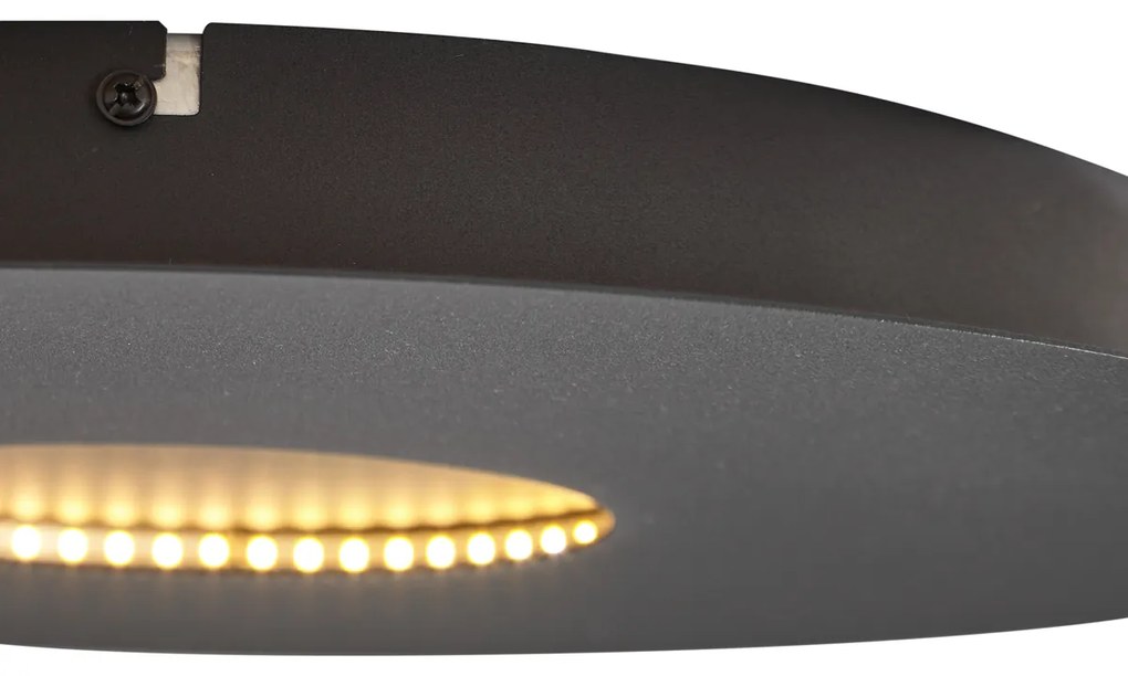 Nowoczesna lampa sufitowa czarna 40 cm z wbudowaną diodą LED z 3-stopniową regulacją ściemniania - Morning