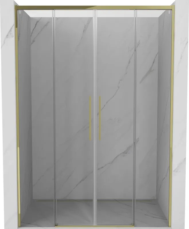 Mexen Rox Duo drzwi prysznicowe rozsuwane 160 cm, transparent, złote - 8C2-160-002-50-00