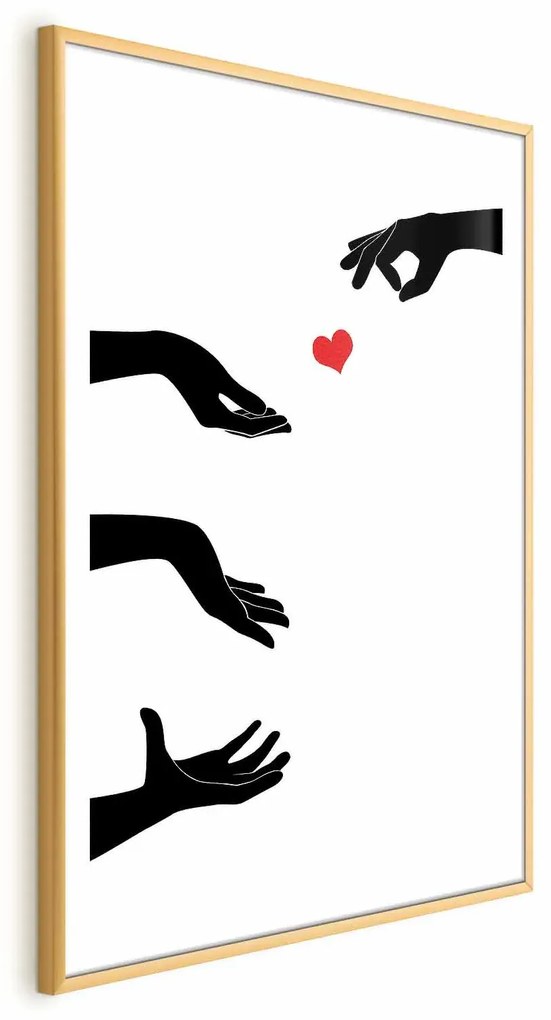 Plakat Pstryczek 40x60 cm z ramą złotą z marginesem ARTGEIST B