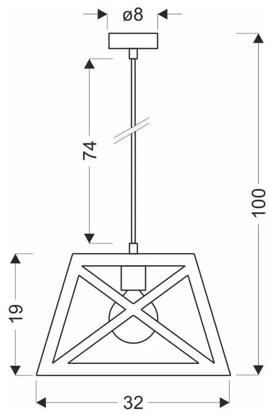 Czarna metalowa lampa wisząca 32x32 cm Origami – Candellux Lighting