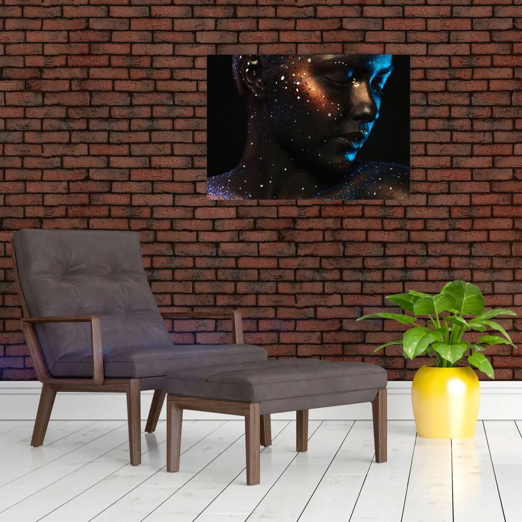 Błyszczący obraz kobiety (70x50 cm)