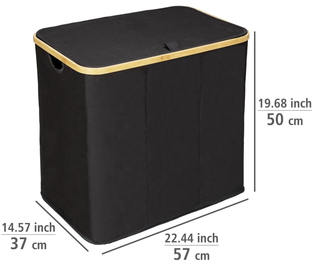 Kosz na pranie, bambus, 57 x 50 x 37, Trio Ecori, WENKO