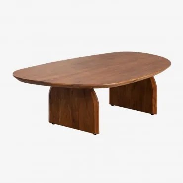 Stolik Kawowy 135x80 Cm Z Drewna Akacjowego Bedum Akacja Brąz - Sklum