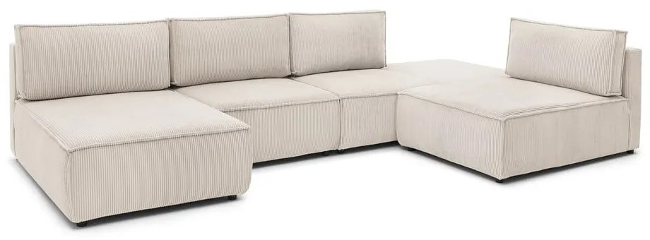 Kremowy sztruksowy narożnik (strona zmienna) Nihad modular – Bobochic Paris