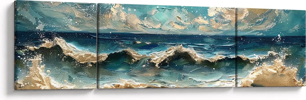 Obraz - Malowanie morza (170x50 cm)