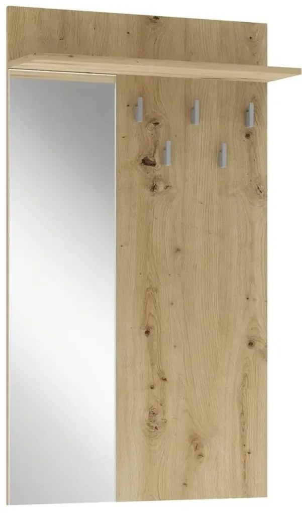 Wieszak ścienny LIMA PR-1 70cm dąb artisan z lustrem HALMAR