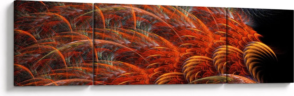 Obraz - Abstrakcyjna imitacja piór (170x50 cm)