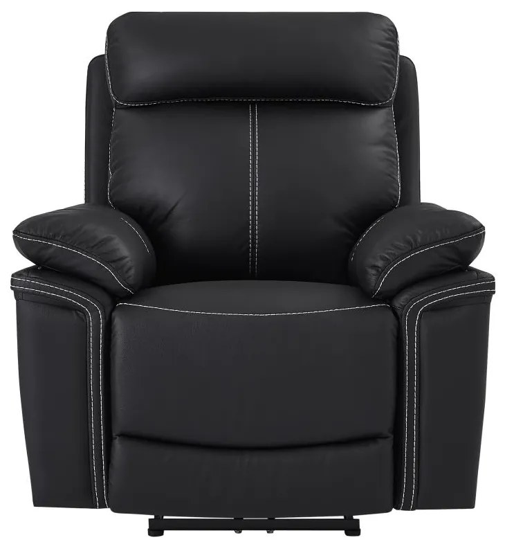 Fotel ISIRIS ze skóry, z elektryczną funkcją relaksu – kolor czarny