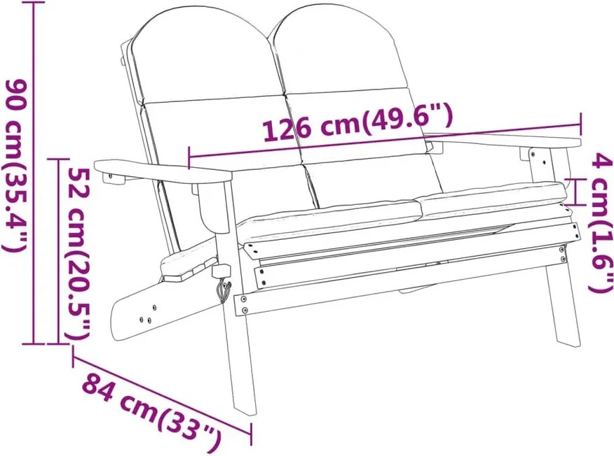 Drewniana ławka ogrodowa z oparciem kremowy E9-M29