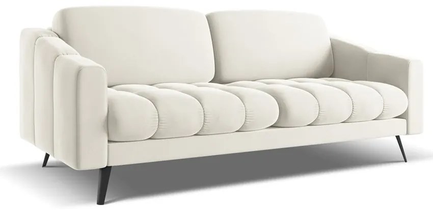 Biała aksamitna sofa 202 cm Nalu – Makamii