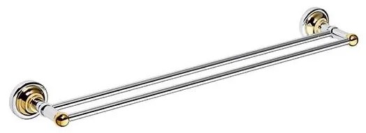 Uchwyt na ręczniki 66,5x6,5 cm srebrny/złoty