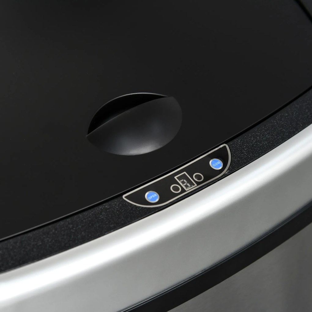 HOMCOM Automatyczny kosz na śmieci z czujnikiem podczerwieni Wiadro kuchenne Srebrny