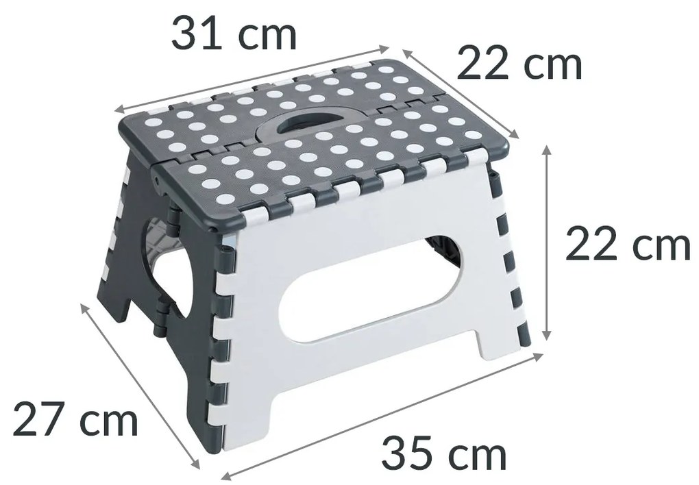 Taboret składany antypoślizgowy SECURA, max. 150 kg