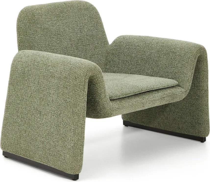 Zielony fotel z tkaniny szenilowej Melvia – Kave Home