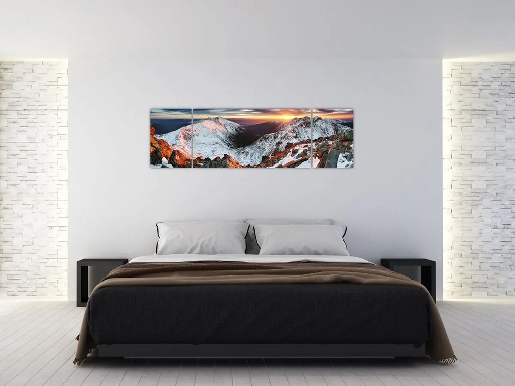 Obraz - Zimowa panorama górska (170x50 cm)