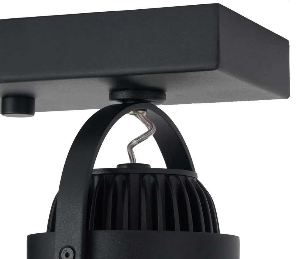 Nowoczesny reflektor natynkowy czarny z możliwością ściemniania LED 2-źródła światła - Apollo Nowoczesny Oswietlenie wewnetrzne