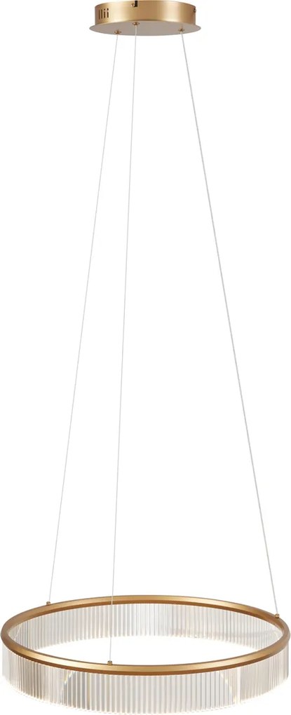 Nowoczesna lampa wisząca mosiężna 59 cm z LED z 3-stopniową regulacją ściemniania - Żyrandol Anello