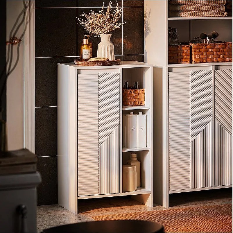 Szafka łazienkowa z 3 półkami BZR156-W