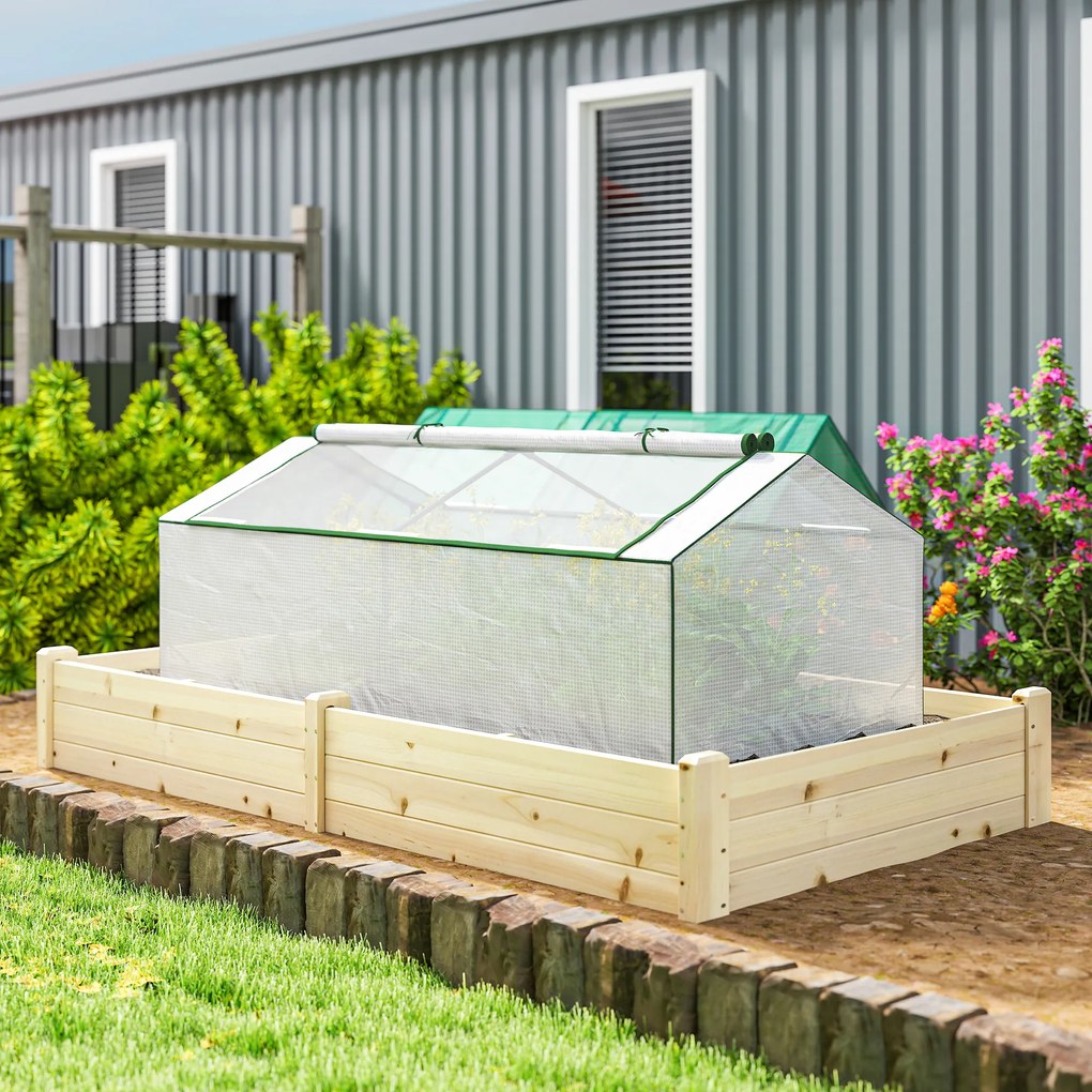 Outsunny Szklarnia z oknem, folia siatkowa PE, mrozoodporna folia szklarniowa, cieplarnia 180 x 90 x 70 cm Biały | Aosom PL