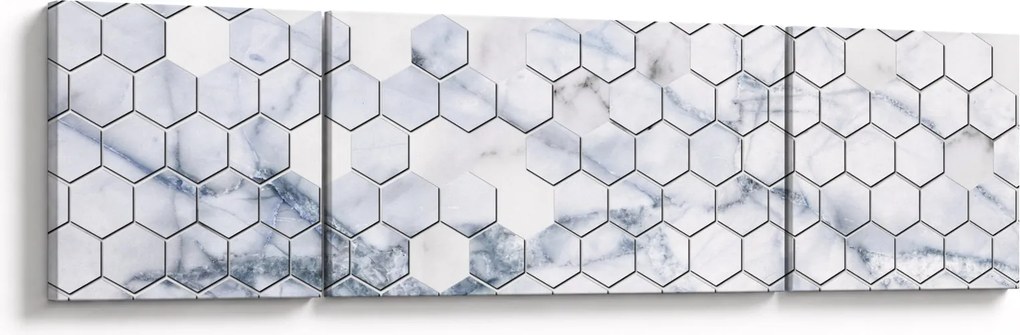 Obraz - Marmurowe sześciokąty (170x50 cm)