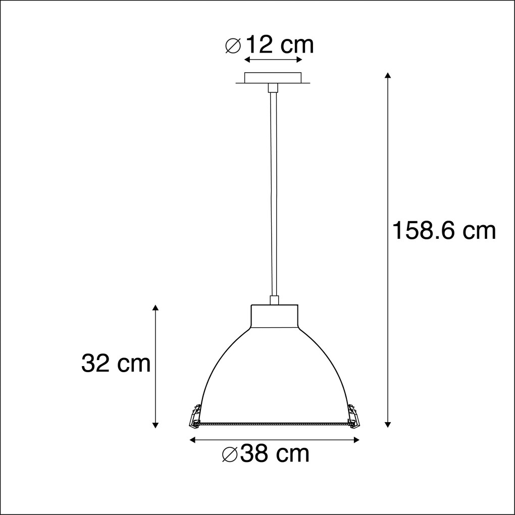 Industrialna lampa wisząca aluminium 38cm - AnterosPrzemysłowy Oswietlenie wewnetrzne