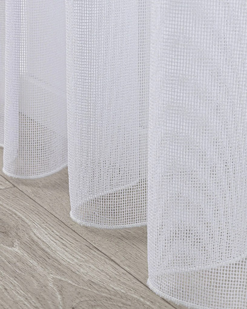 Firana na haczykach flex podwójnych kolor biały tkanina półprzezroczysta, strukturalna