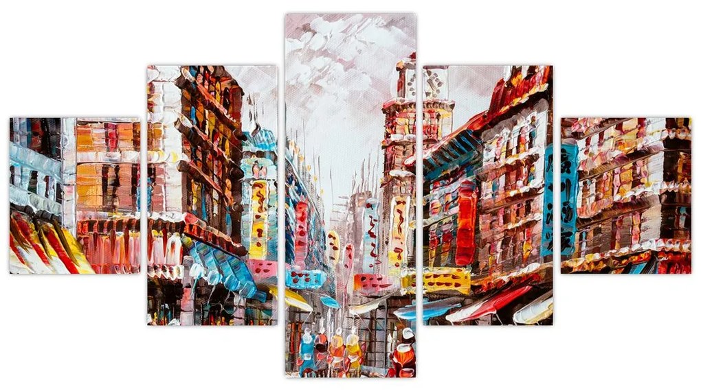 Obraz - Hong Kong, obraz olejny (125x70 cm)