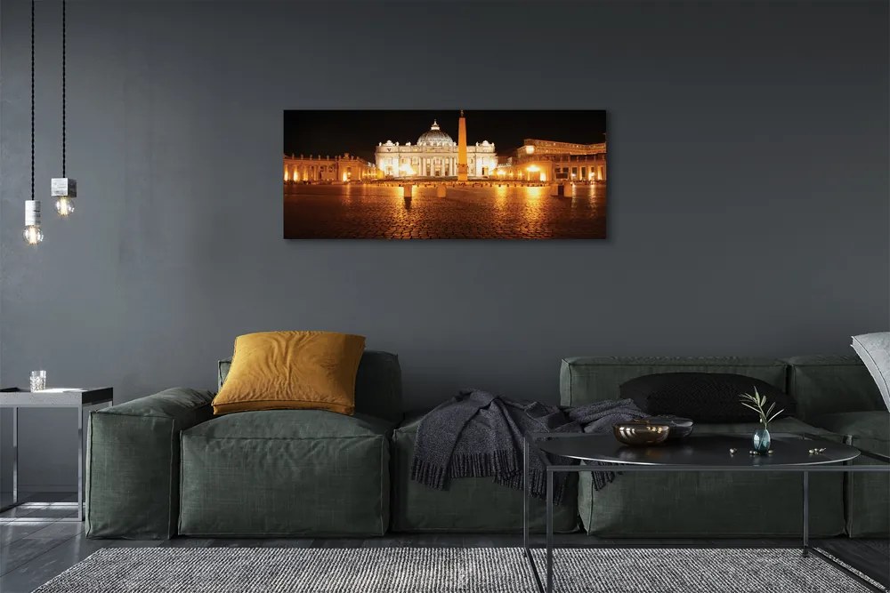 Obraz canvas na ścianę Plac przed Bazyliką Nocą
