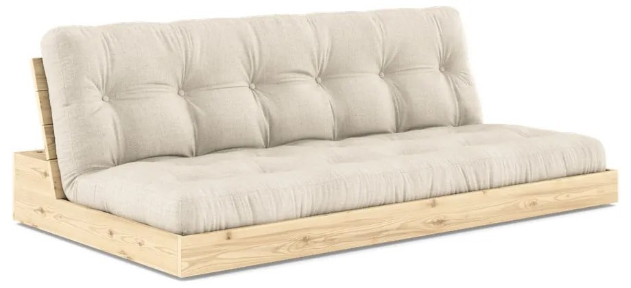 Szarobeżowa lniana rozkładana sofa 196 cm Base – Karup Design