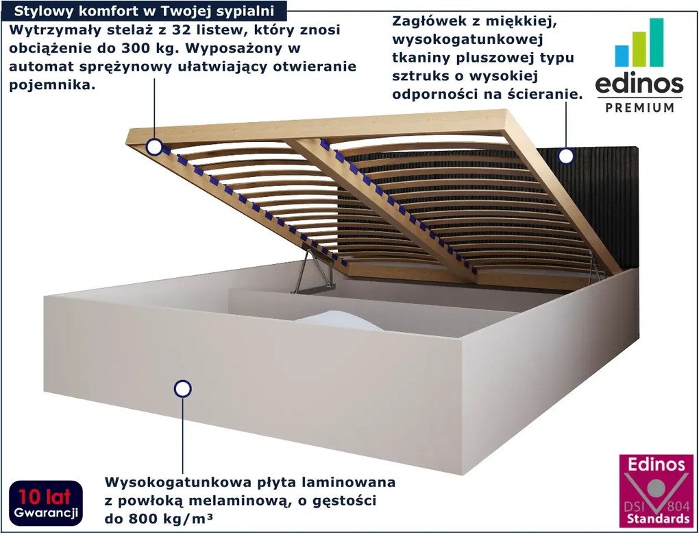 Kaszmirowe łóżko z materacem i stelażem 120x200 F6-B56
