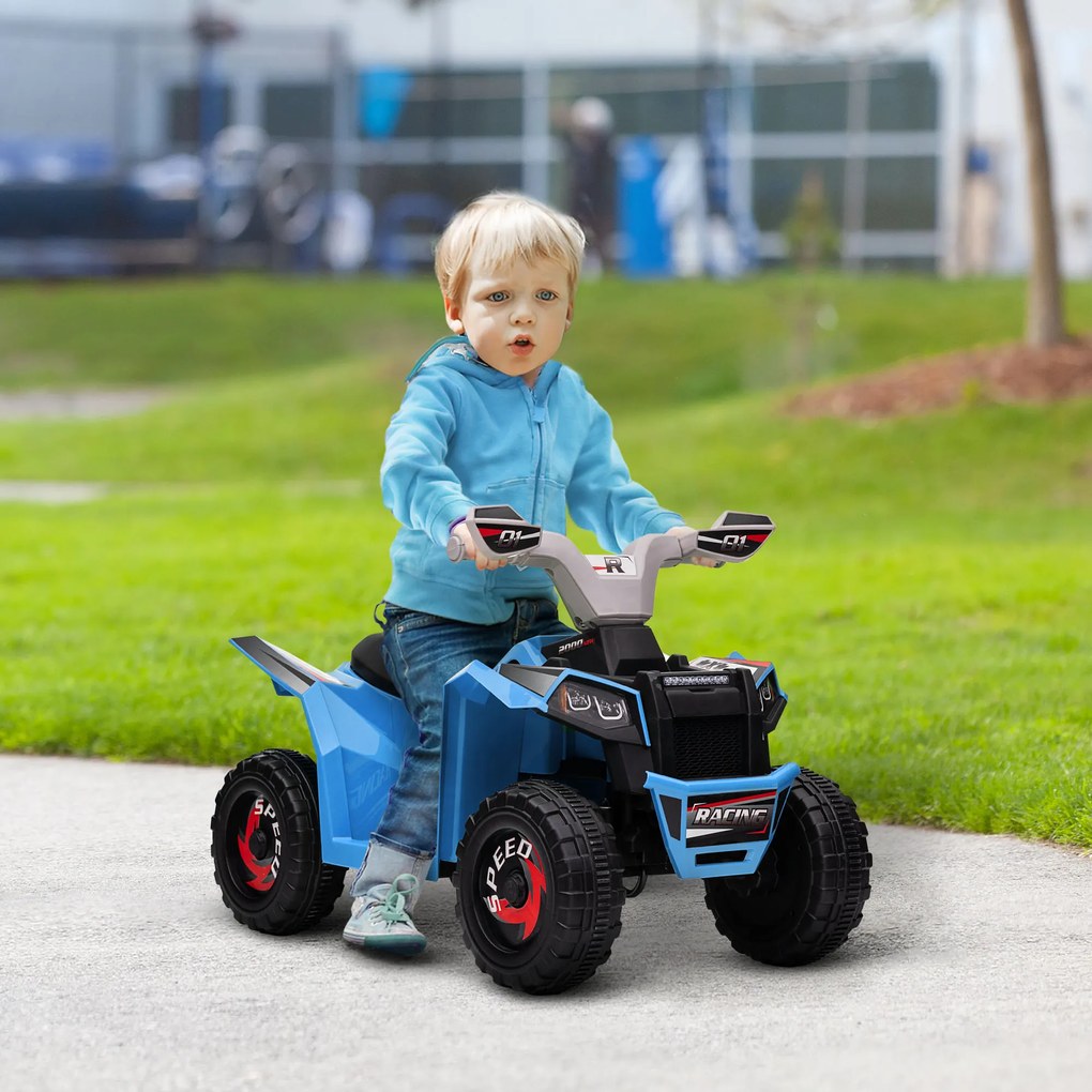 HOMCOM Elektryczny Quad dla Dzieci, 2,5 km/h, Jazda do Przodu & do Tyłu, dla 18-36 Miesięcy, Niebieski