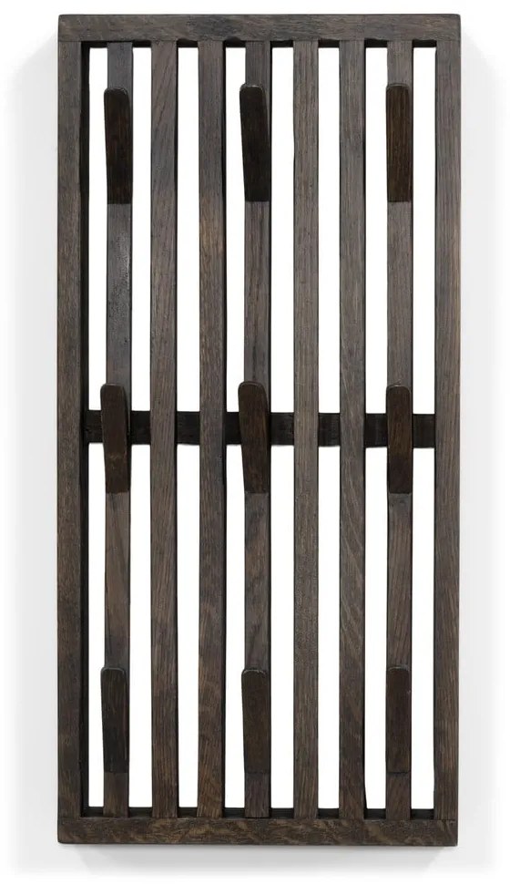 Ciemnobrązowy wieszak ścienny z litego drewna dębowego 24 cm Parco – Spinder Design