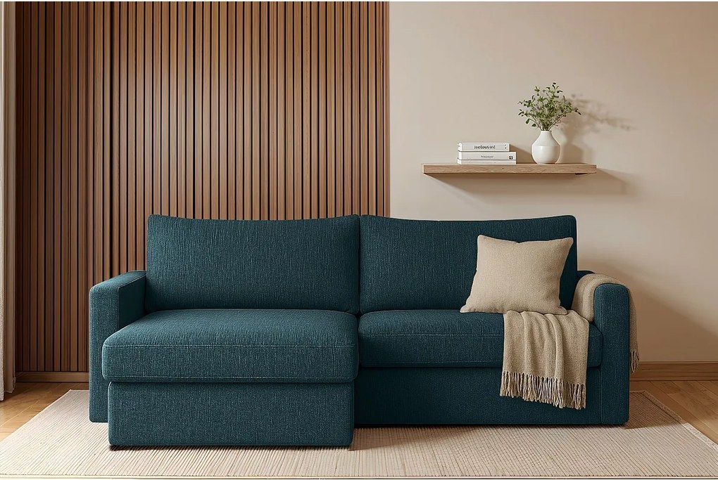 Uniwersalny narożnik Faro Mini z funkcją spania, do salonu, Faro, niebieski