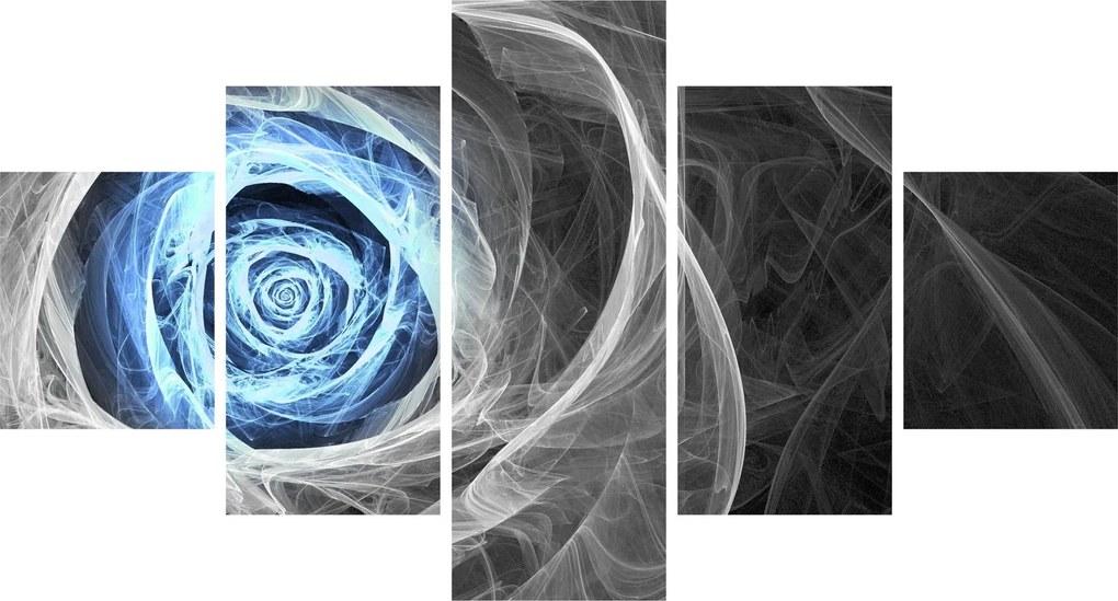 Obraz - Abstrakcyjny niebieski róż (125x70 cm)