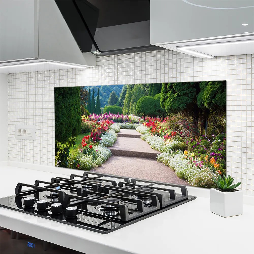 Panel Szklany Romantyczne Schody w Ogrodzie