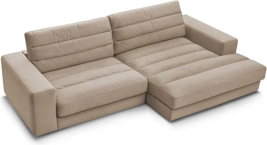 Szarobrązowy aksamitny narożnik (prawostronny/z szezlongiem) Sierra – Bobochic Paris