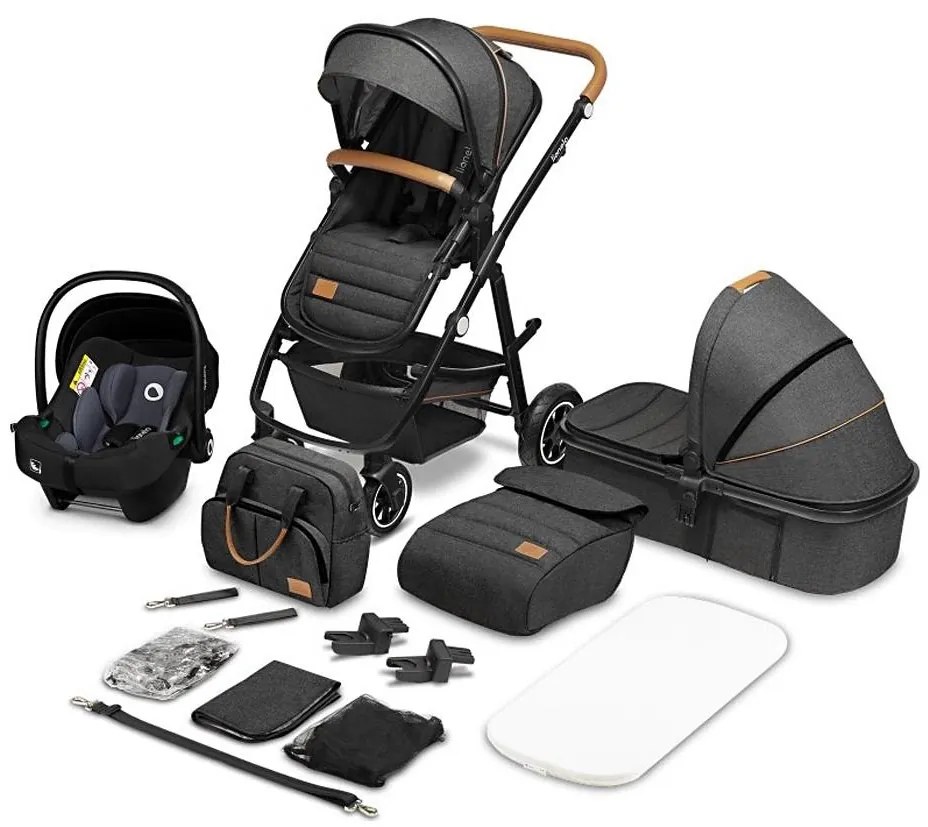 Lionelo - wielofunkcyjny wózek 3 w 1 AMBER szary grafitowy