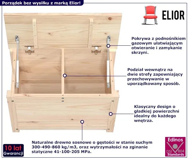 Drewniana Skrzynia Na Pościel K8-R05