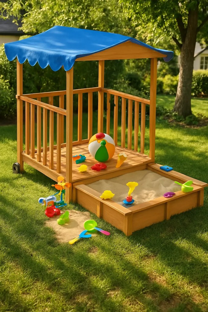 Piaskownica z daszkiem i werandą H3-F04