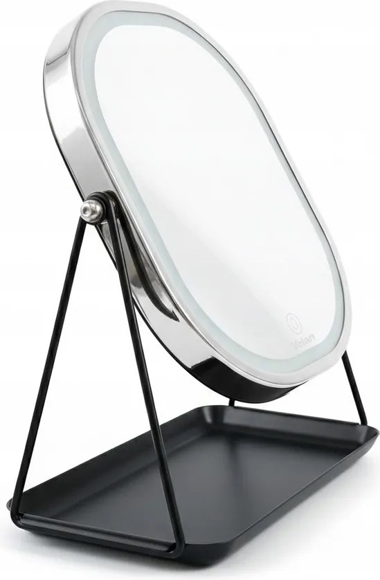 Lusterko Do Makijażu PREMIUM METALOWE Kosmetyczne PODŚWIETLANE LED | VOLAN