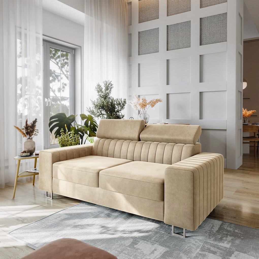 Masseno Sofa SOLAN z funkcją spania - Kremowy - MONOLITH 04